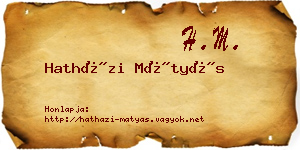 Hatházi Mátyás névjegykártya